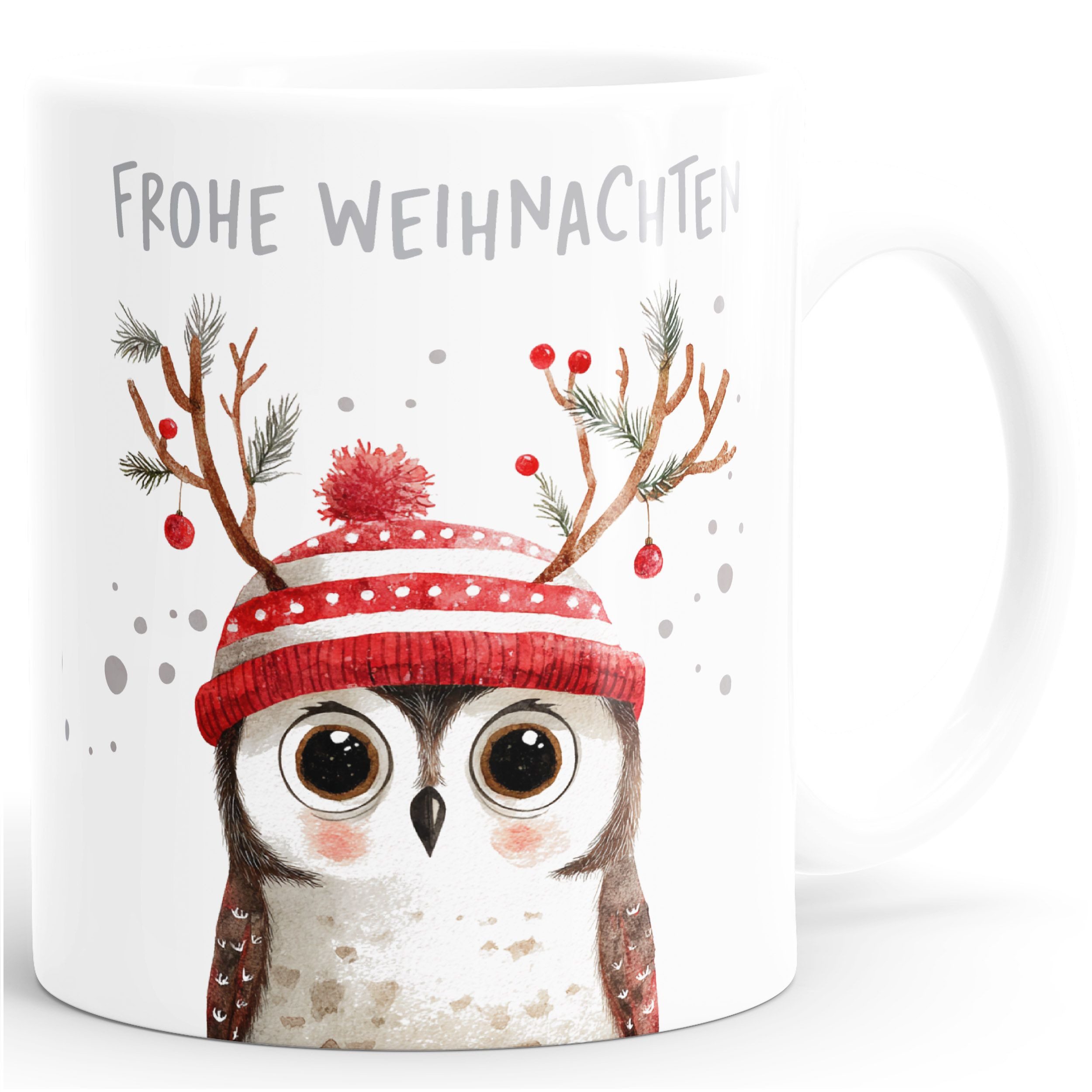 SpecialMe Tasse SpecialMe® Weihnachtstasse mit lustigem Eulenmotiv, perfekt als, Keramik