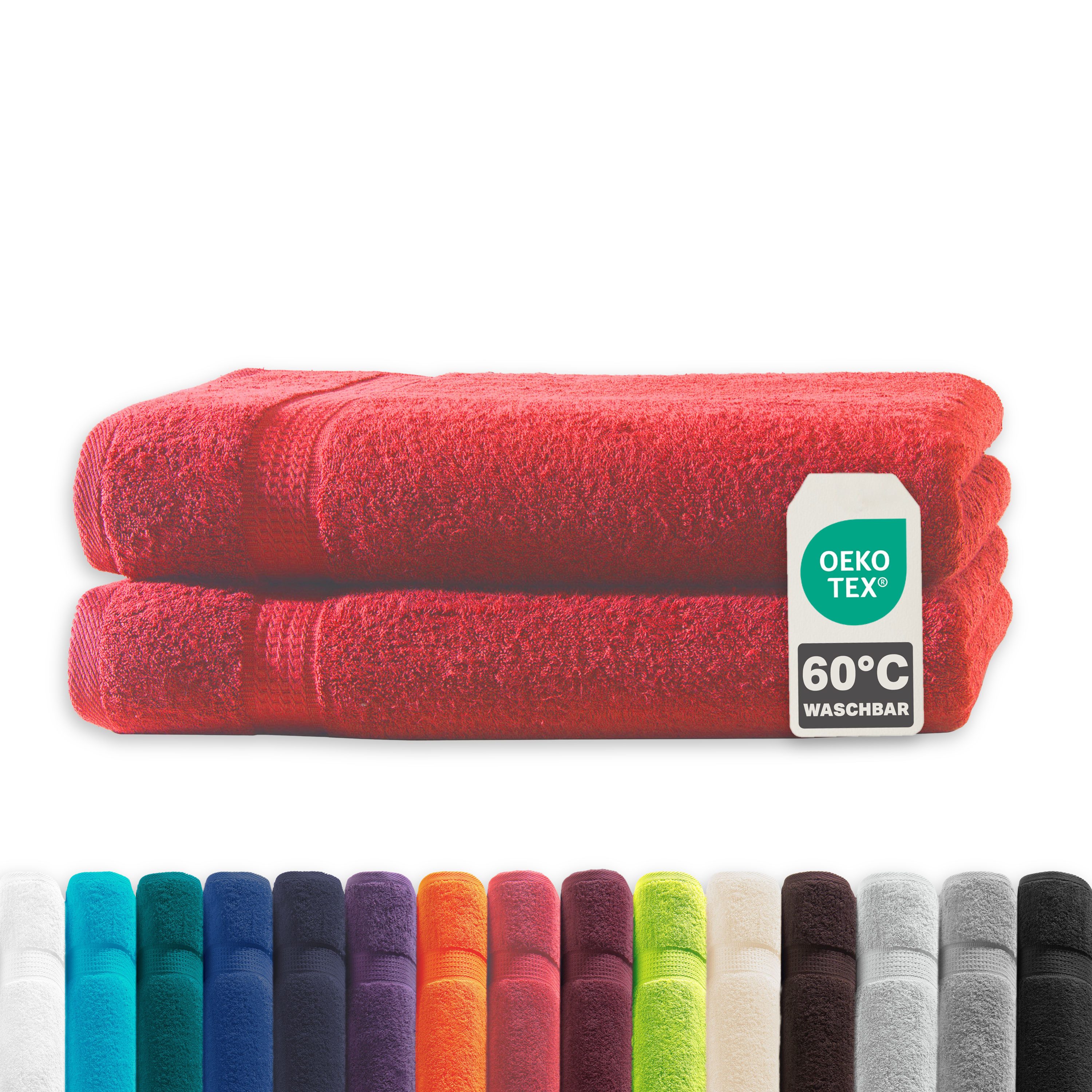Devior Handtuch Set Frottierserie Elegance in vielen Farben, hochwertig mit 500 g/m², Duschtücher - 100% Baumwolle (Spar-Set, 2-St), 70x140 cm, saugstark, schnelltrocknend & geruchsneutral