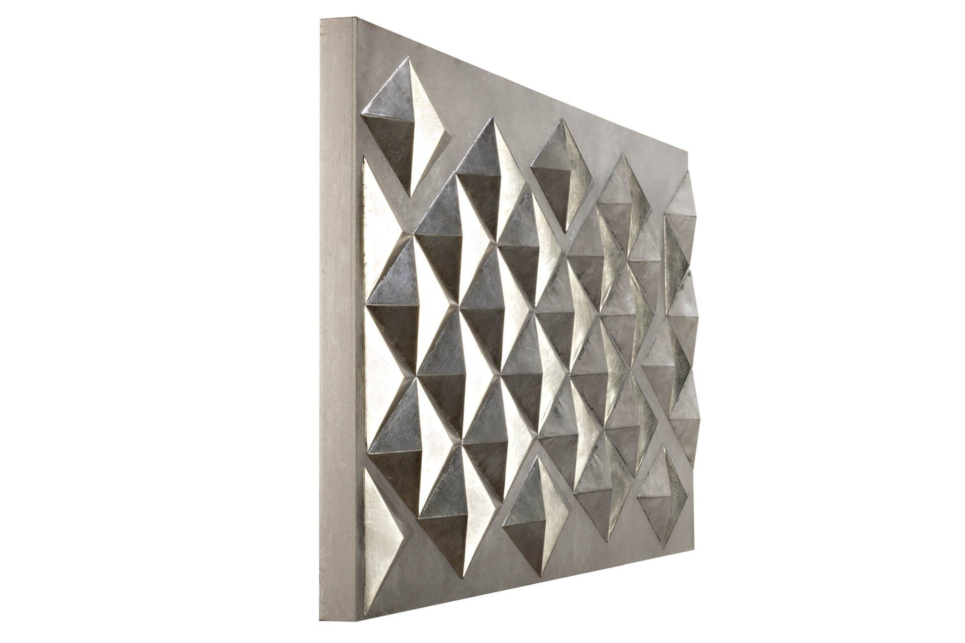 Wandrelief Metallbild KUNSTLOFT 3D Pyramidal Illusion handgefertiges cm, 120x60