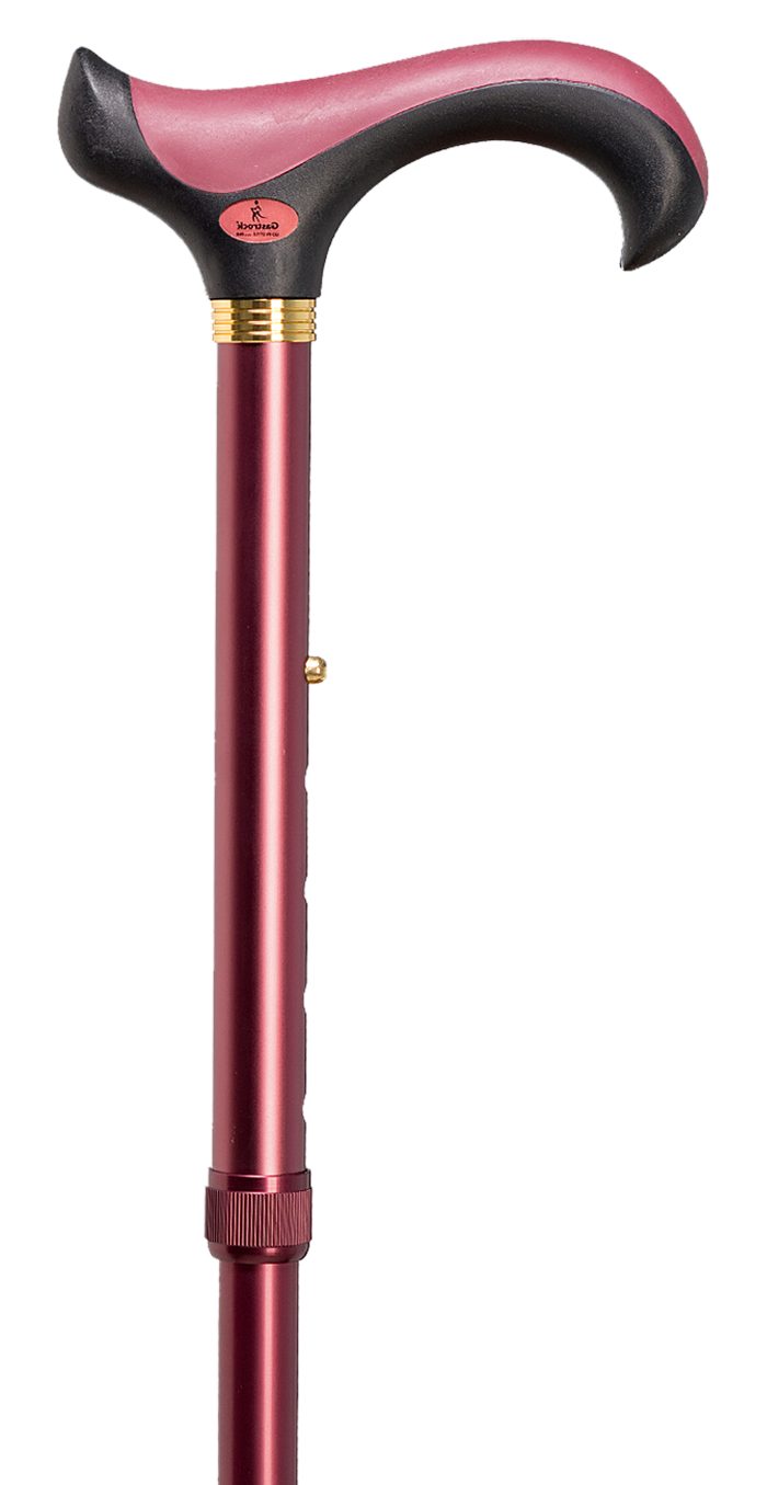 GASTROCK Gehstock Gastrock Super-Soft-Derby Gehstock aus Aluminium - Bordeauxrot, Einzelartikel, 1-tlg., 1 Stück, höhenverstellbar, mit Gummipuffer, Soft-Dämpfung im Griff