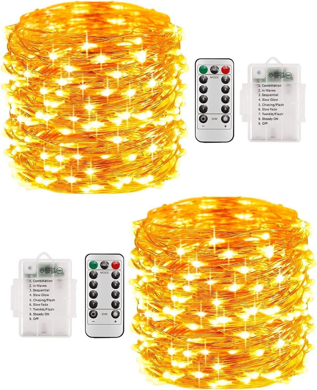 Tukrool LED-Lichterkette Zwei Stück batteriebetriebene Lichterketten, günstig online kaufen