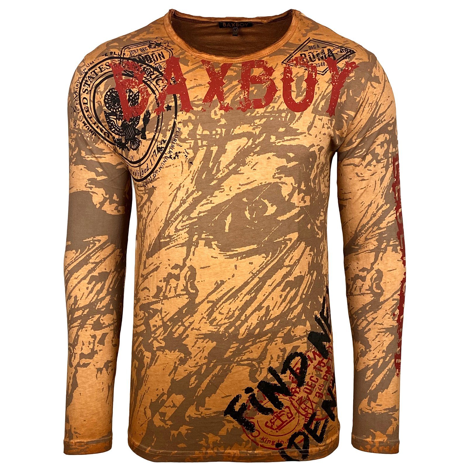 Baxboy Longshirt Baxboy Herren Longsleeve T-Shirt Moderner Männer Langarmsh günstig online kaufen
