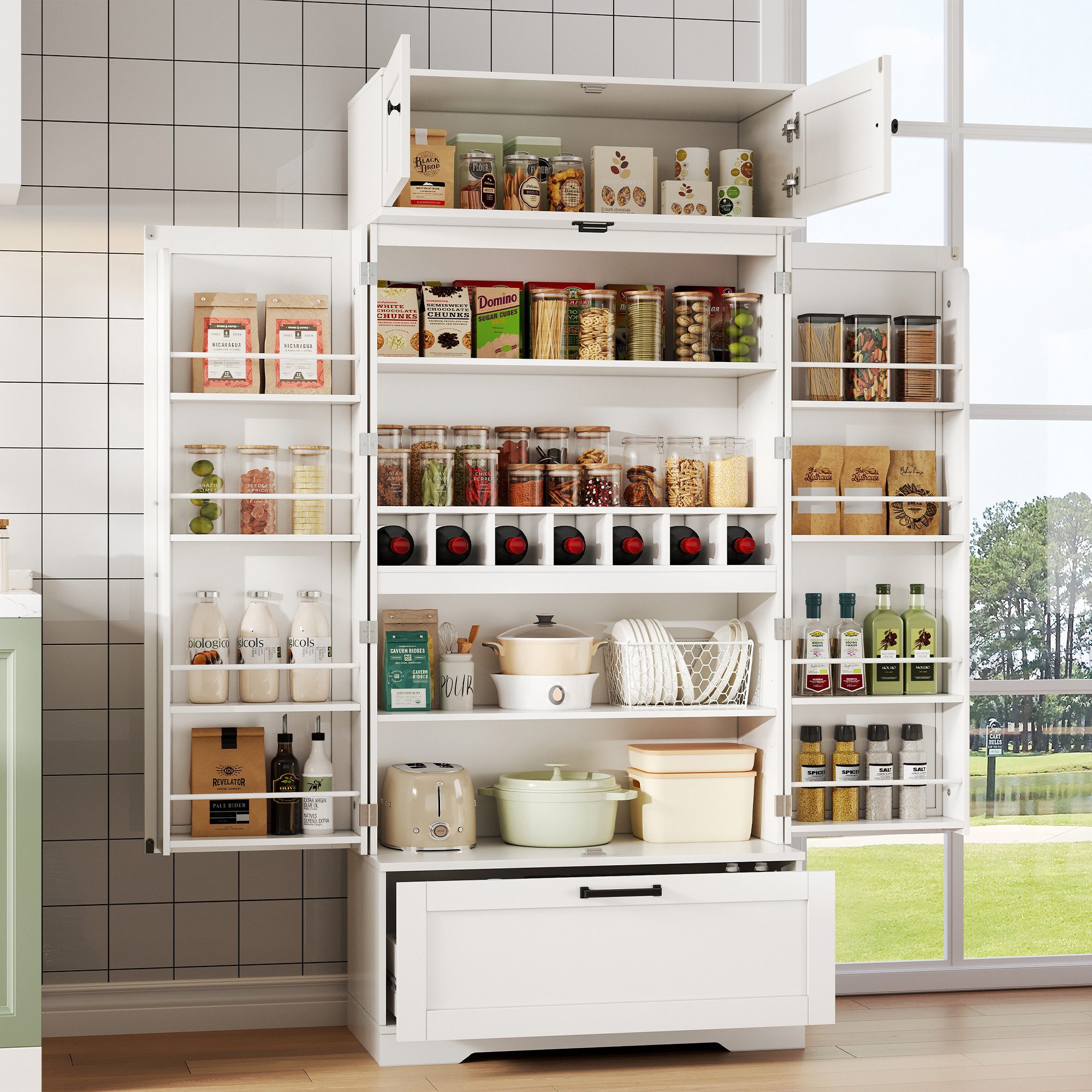 OKWISH Sideboard Modernes Küchenschrank,Anrichte (großer freistehender Küch günstig online kaufen