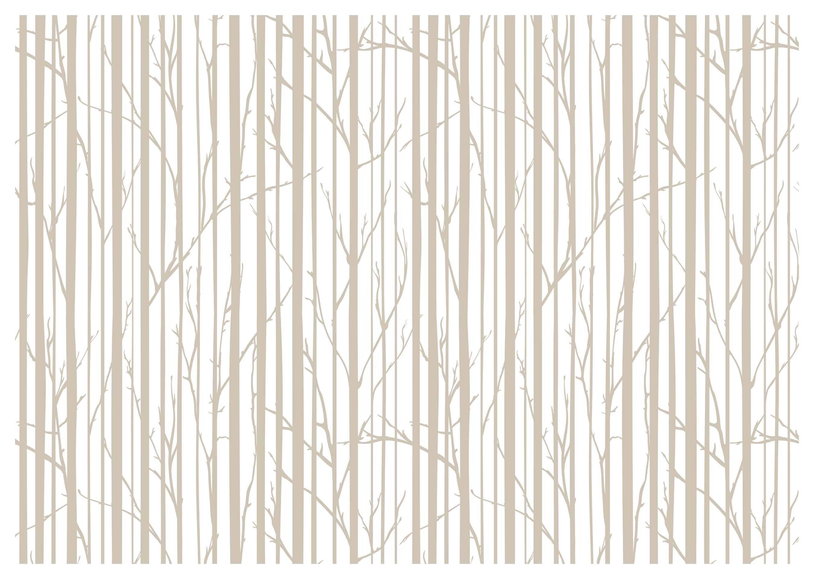 wandmotiv24 Fototapete Bäume Wald minimalistisch, glatt, Wandtapete, Motivtapete, matt, Vliestapete