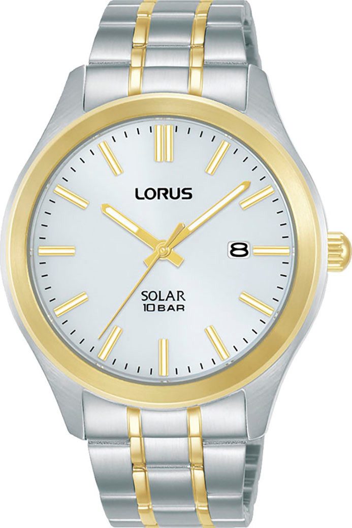 LORUS Solaruhr RX394AX9, Armbanduhr, Herrenuhr, Edelstahlarmband, analog, Tag