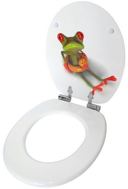 Sanilo Badaccessoire-Set Froggy, Komplett-Set, 3 tlg., bestehend aus WC-Sitz, Badteppich und Waschbeckenstöpsel