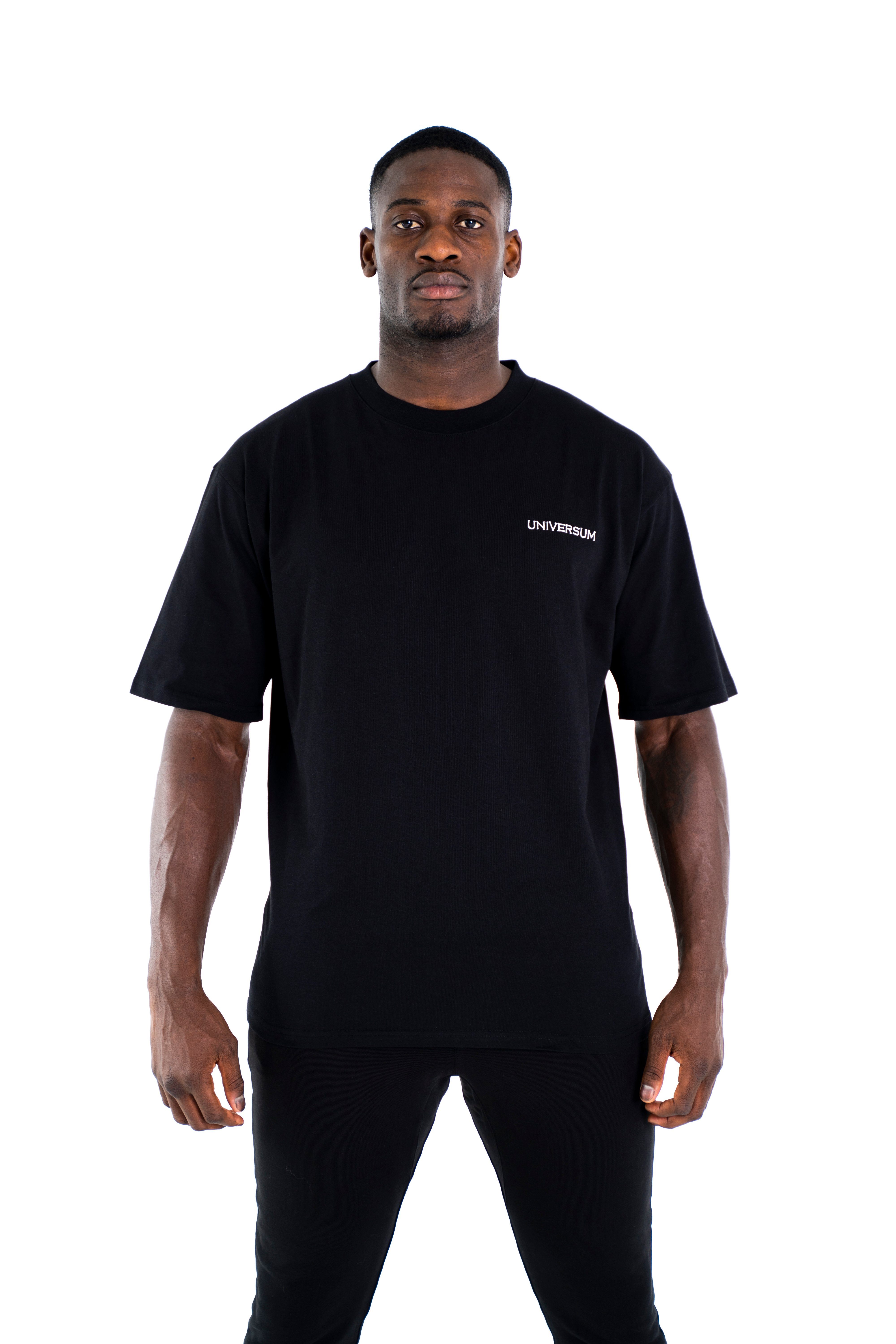 Universum Sportwear T-Shirt Modern Cotton T-Shirt C-Neck Rundhalsausschnitt, 100% Baumwoll Shirt, Oversize Schwarz