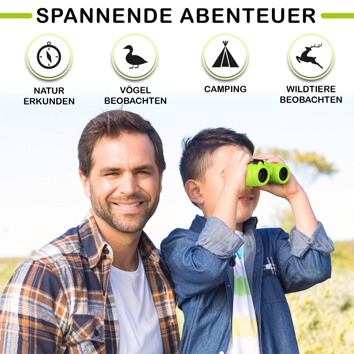 Welikera Outdoor-Spielzeug 8x21 Kinderfernglas-Set mit Lupe günstig online kaufen