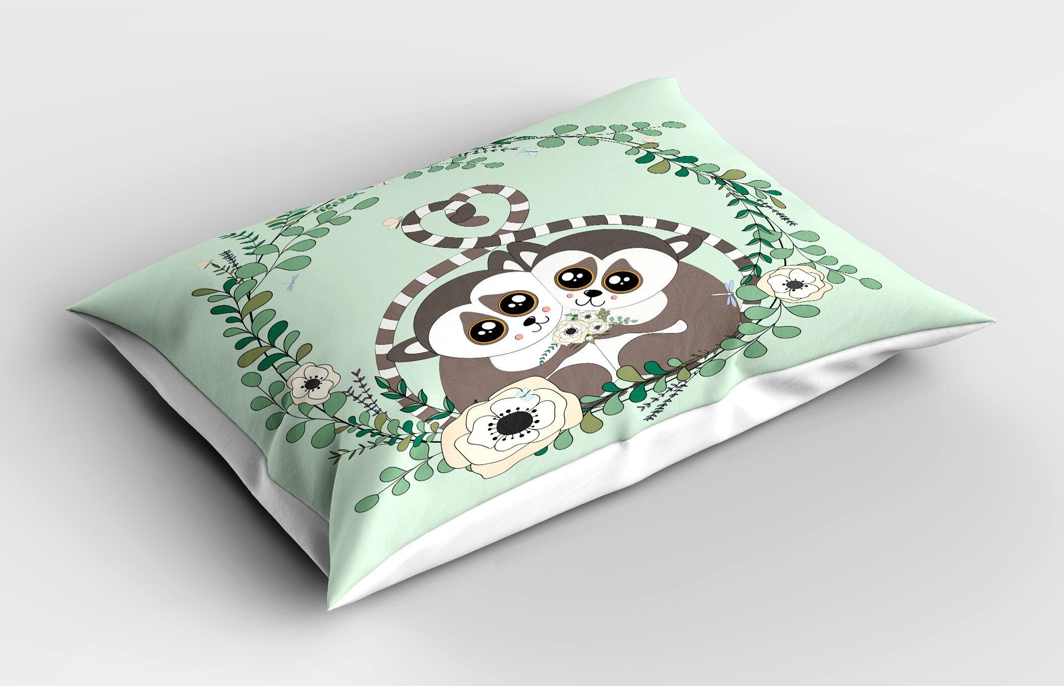 Botanical Kissenbezug, Dekorativer Stück), Lemur Affe (1 Exotische wilder King Kissenbezüge Gedruckter Standard Size Abakuhaus