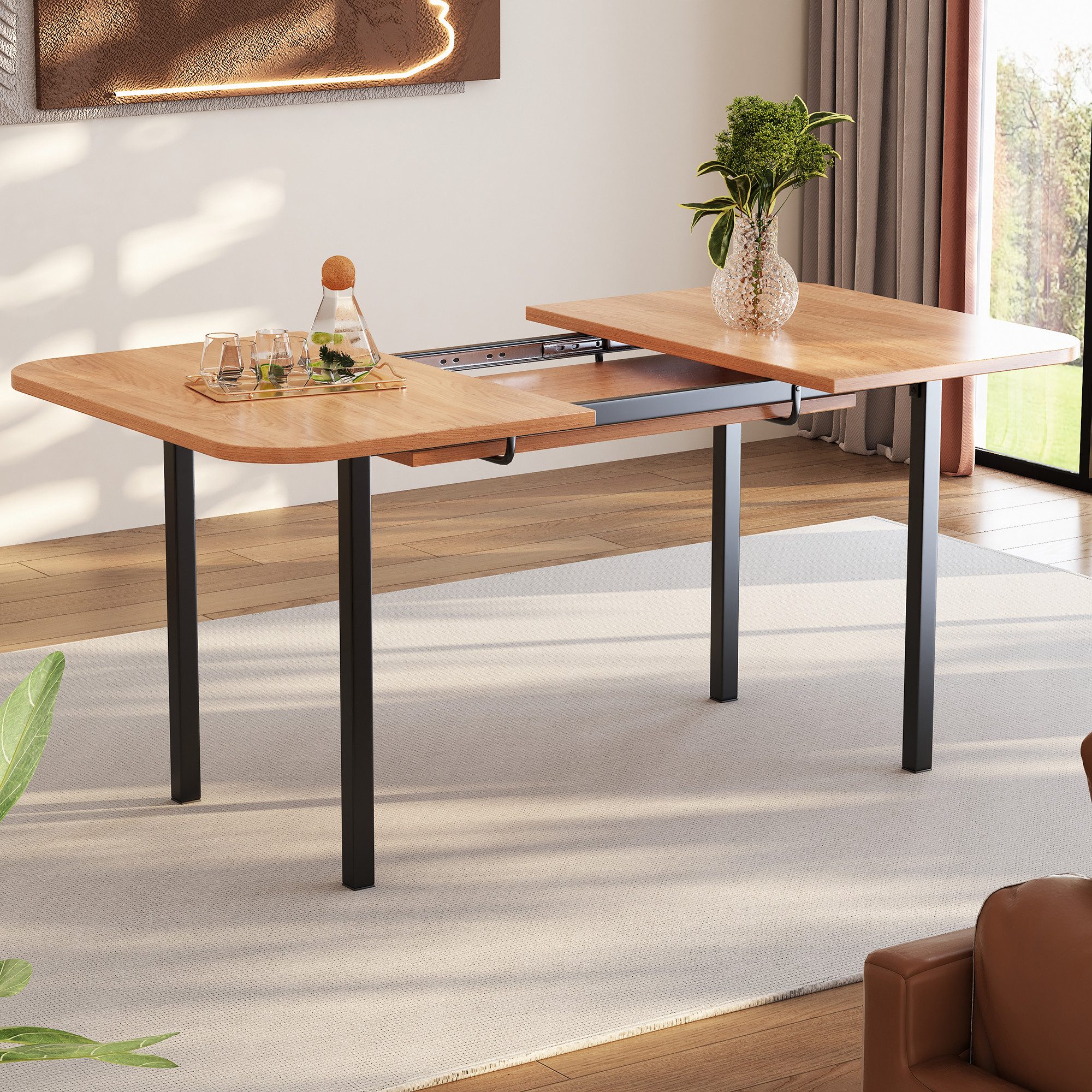 KLAM HOME Esstisch Klassischer ausziehbarer Esstisch günstig online kaufen