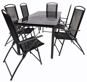 VCM Garten-Essgruppe 7-tlg Sitzgruppe Gartenmöbel Tisch Stühle Set 190S, (7-tlg)