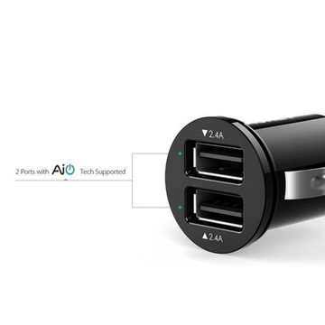 NAIPO Autobatterie-Ladegerät (True AiPOWER 24W 4.8A Dual Port Autoladegerät)