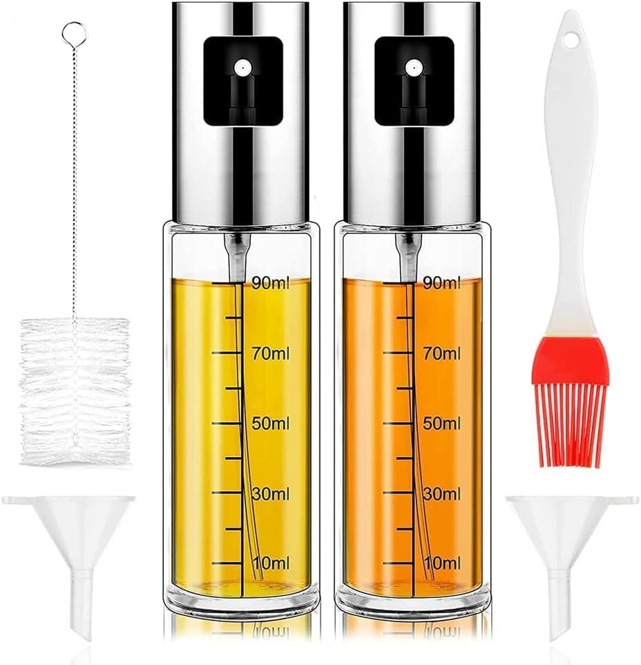 Layba Ölspender Sprüher für Öl und Essig 100ml Ölspender Flasche mit Messskala, (Set, 2tlg), 2