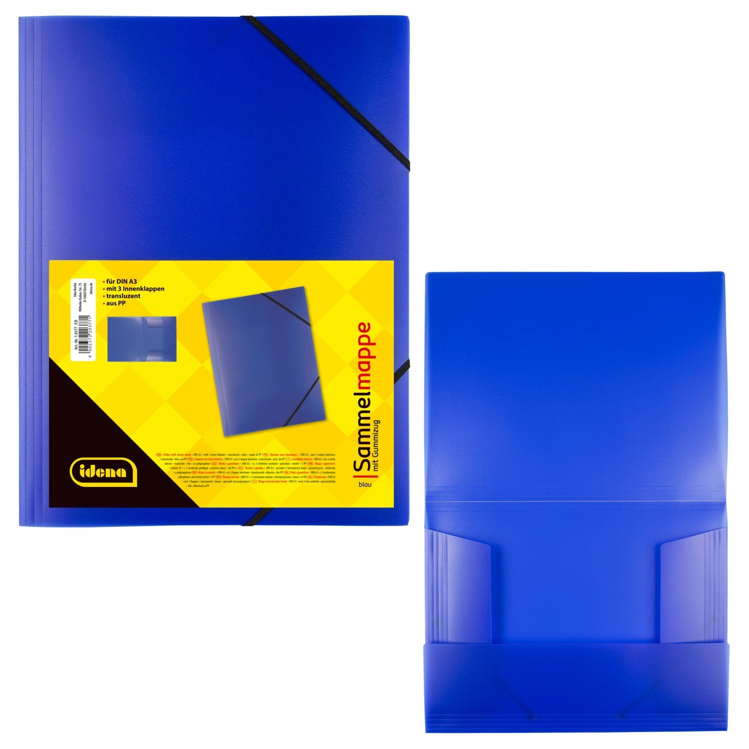 Idena Hefter Idena 10377 - Sammelmappe mit Gummizug für DIN A3, aus Polypropylen