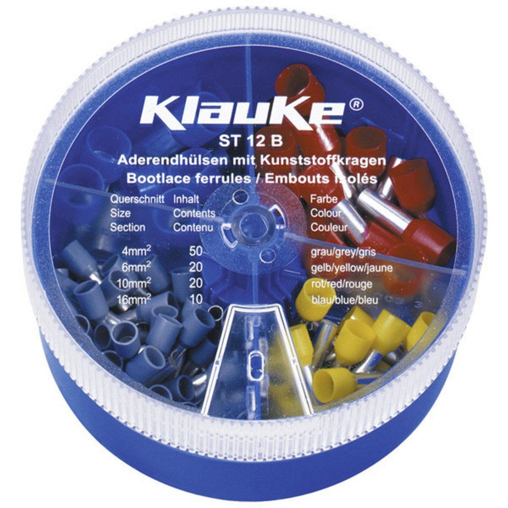 Klauke Ringkabelschuh Klauke ST12B Aderendhülsen-Sortiment 4 mm² 16 mm² Grau, Gelb, Rot, Bla, ST12B
