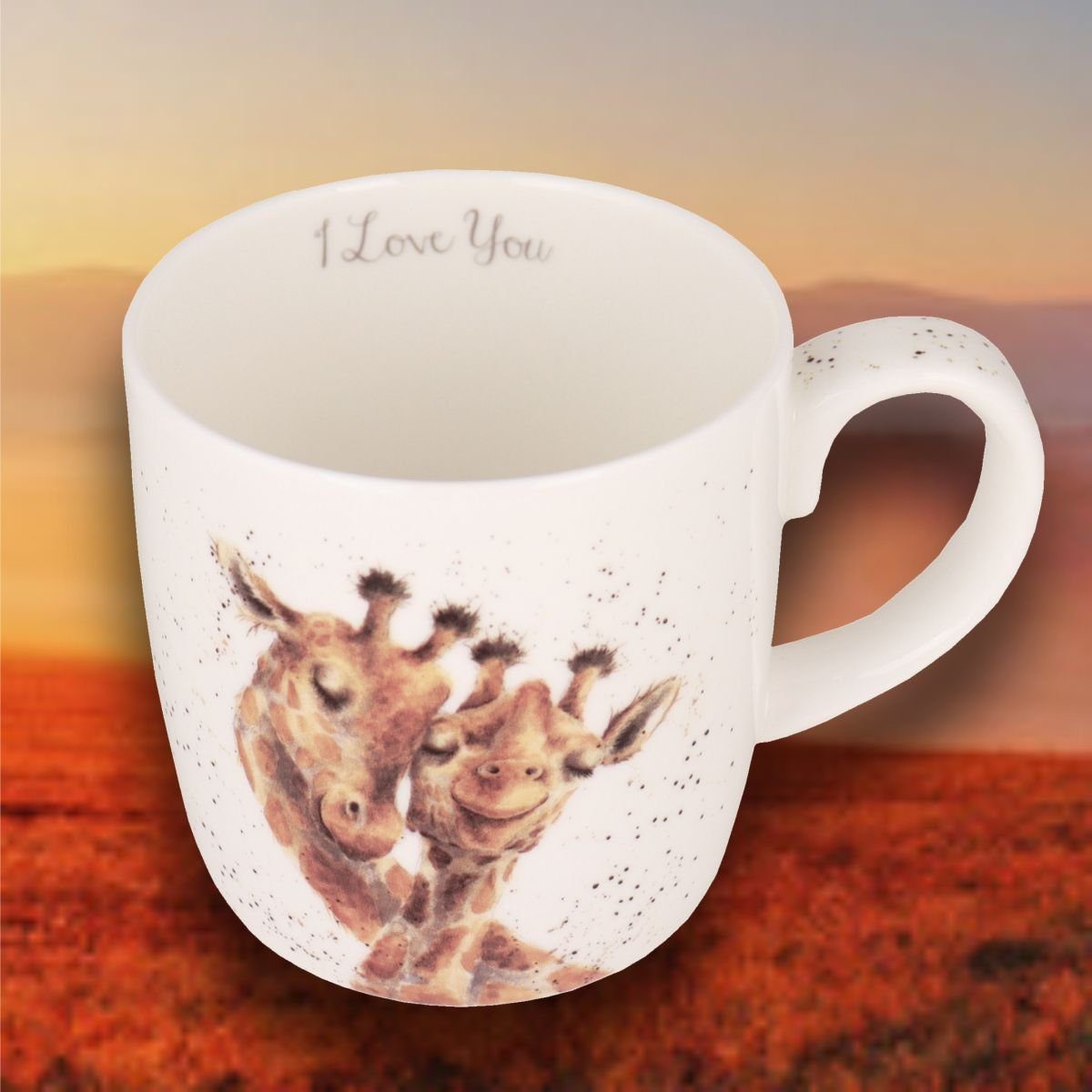 Wrendale Becher Wrendale Designs Porzellan-Becher I love you Giraffen, Porzellan