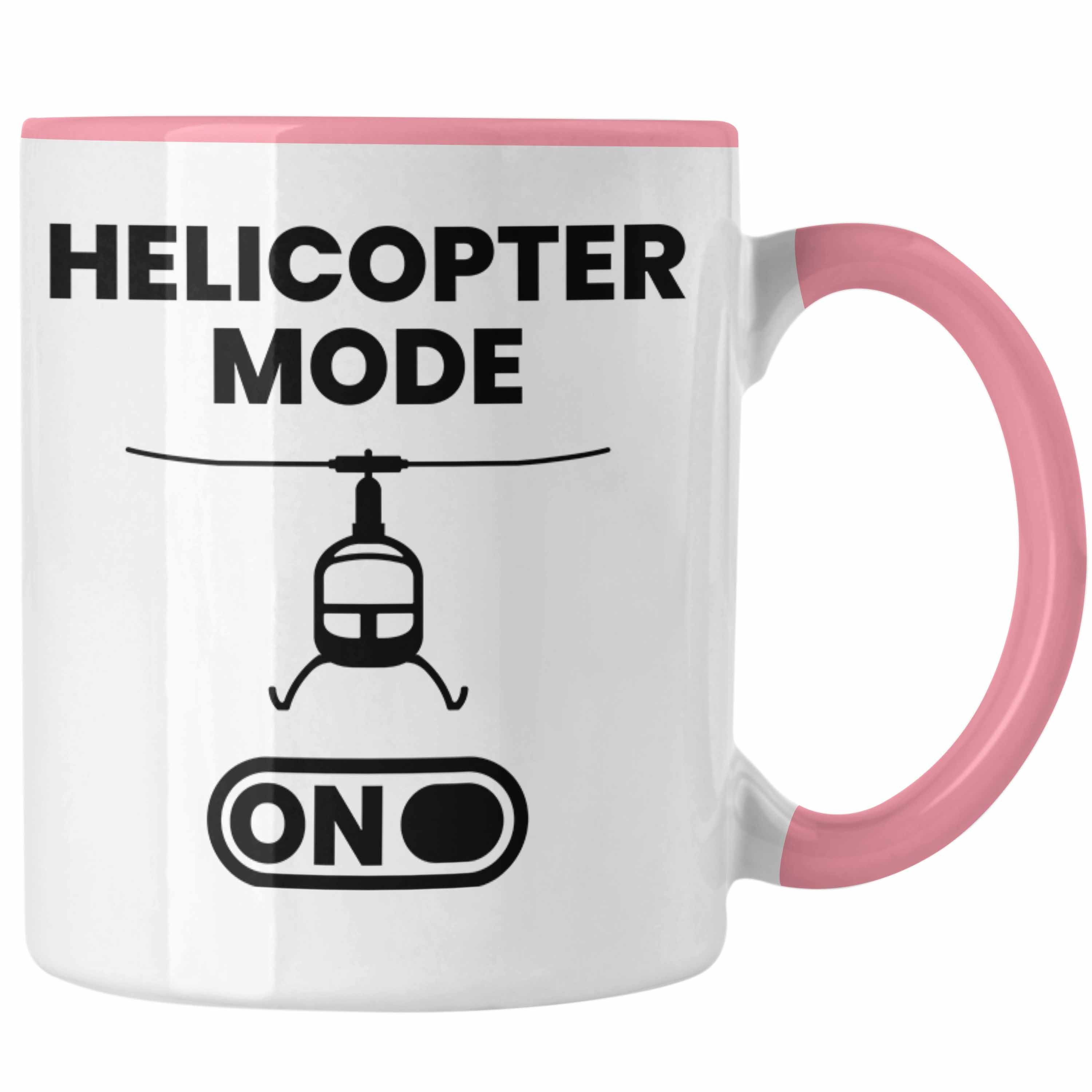 Trendation Tasse Trendation - Helikopter Pilot Geschenk Jungs Jungen Geschenkidee Helikopter Modell Geschenke Tasse Rosa