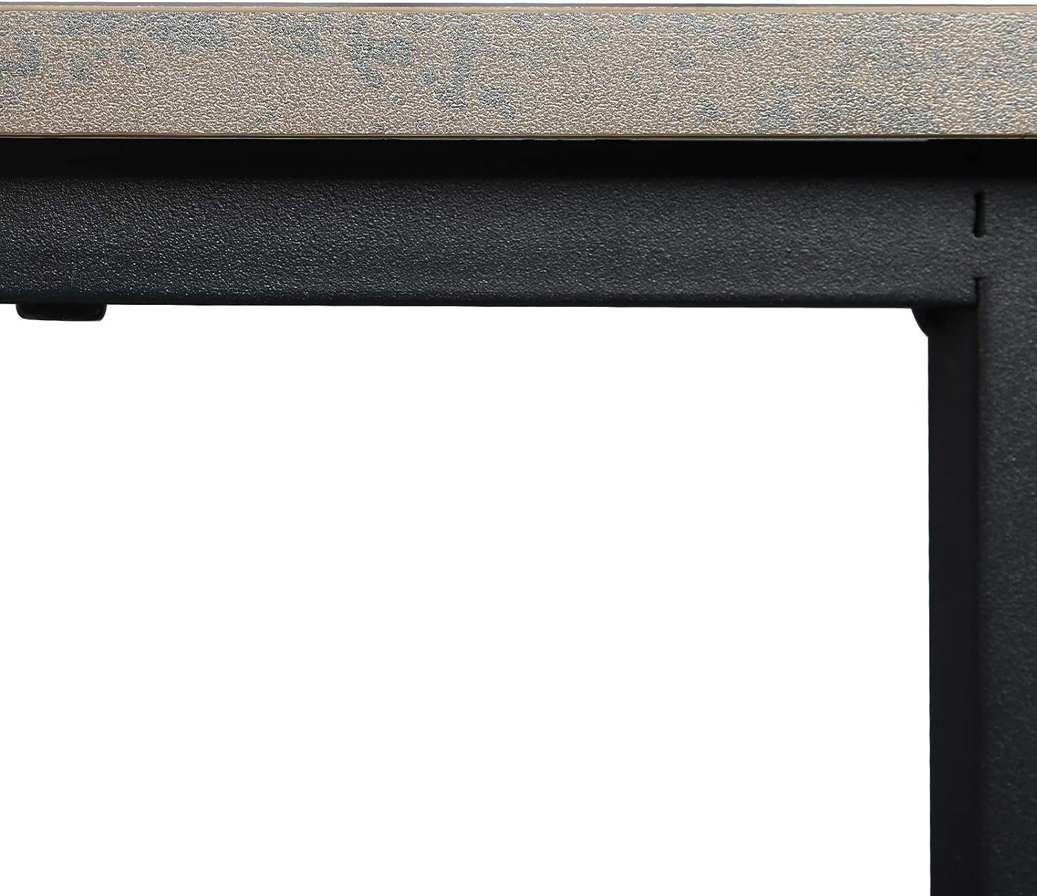 Woltu Schreibtisch (1-St), aus Holz ca.120x74x71,5 Ablage, Schwarz-Rostfarbe mit und Stahl, cm