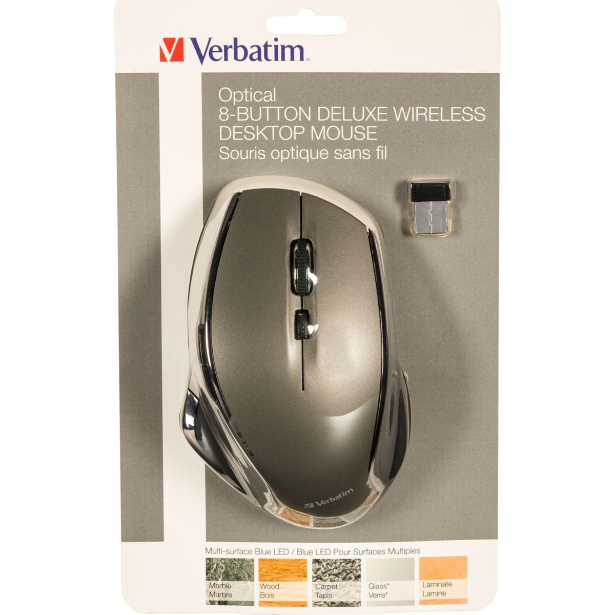 Verbatim Wireless Desktop Mouse Deluxe 8 Button Blue LED Maus