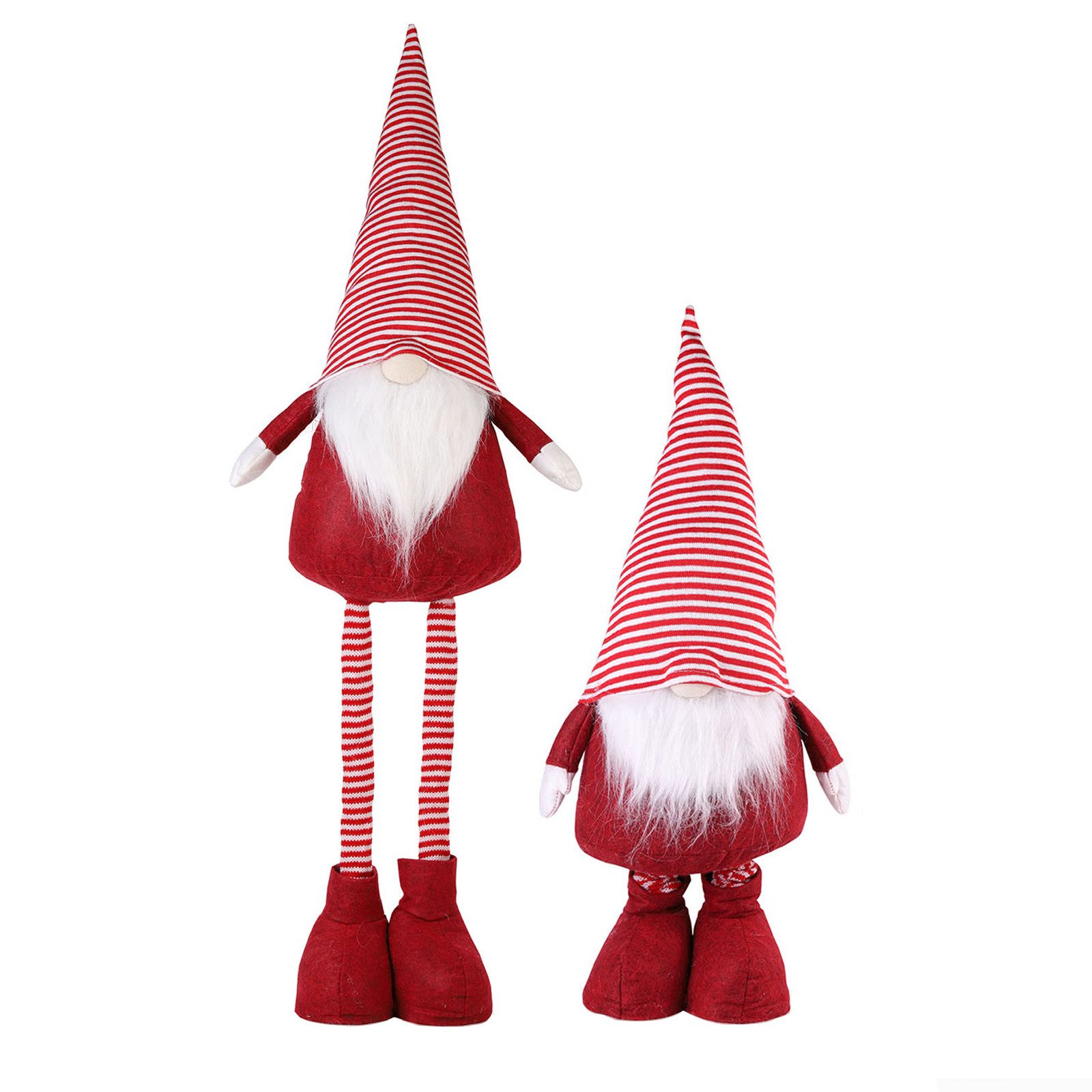 Salcar Wichtel Gnome Stehende Weihnachtsdeko mit Teleskopbeinen, bis 80 - 95 cm hoch, Weihnachtsfigur Wichtel stehend mit höhenverstellbaren Ausziehbeinen