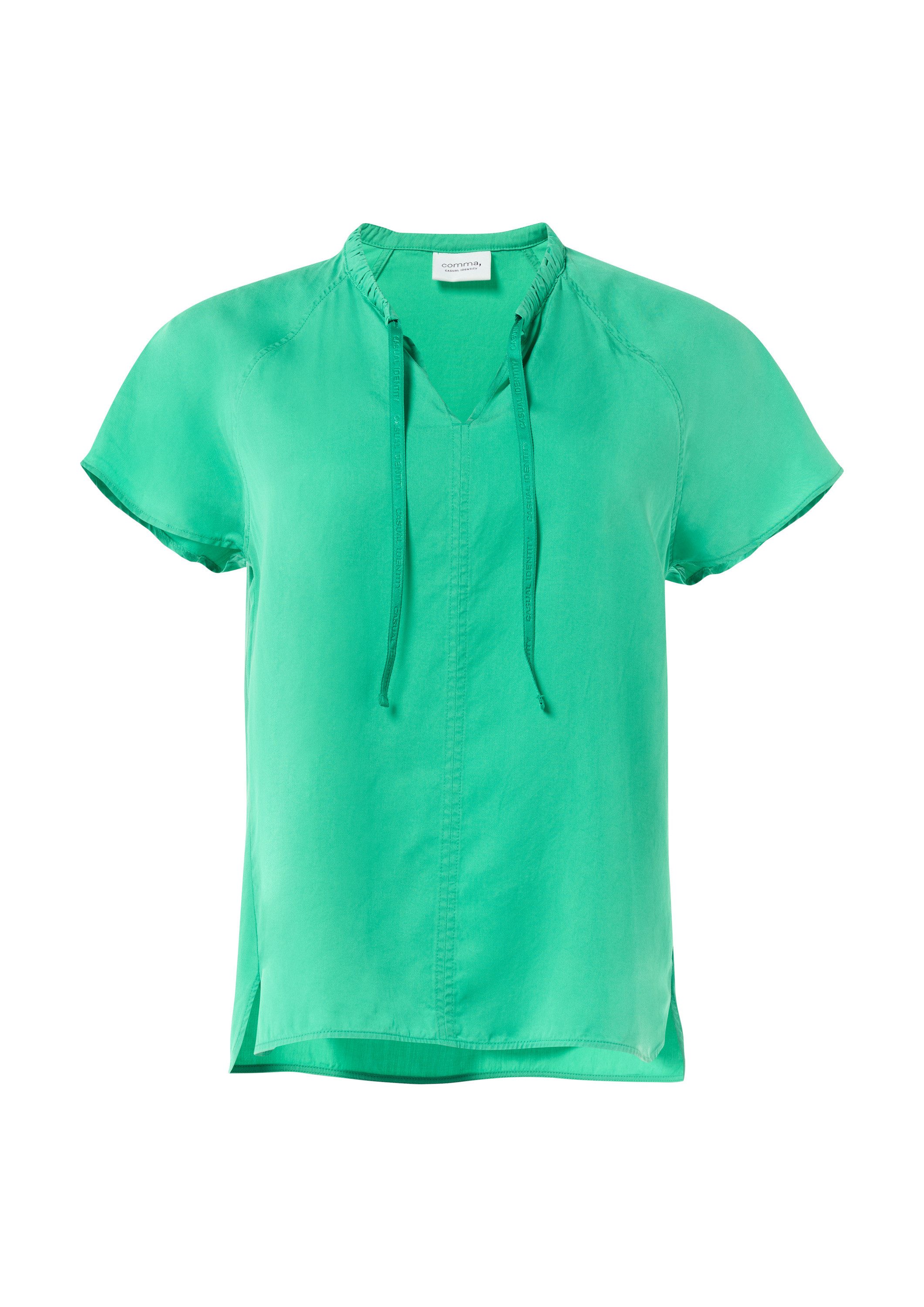comma Kurzarmbluse Bluse Blusenshirt aus Lyocell im Relaxed Fit günstig online kaufen