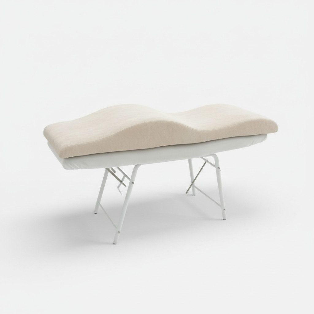 STM Company Massageliege Memory Foam Wellenmatratze für Kosmetikliege (180x60 cm / 190x70 cm, mit Veloursbezug), Anatomischer Lash Topper für Wimpern, PMU & Kosmetik