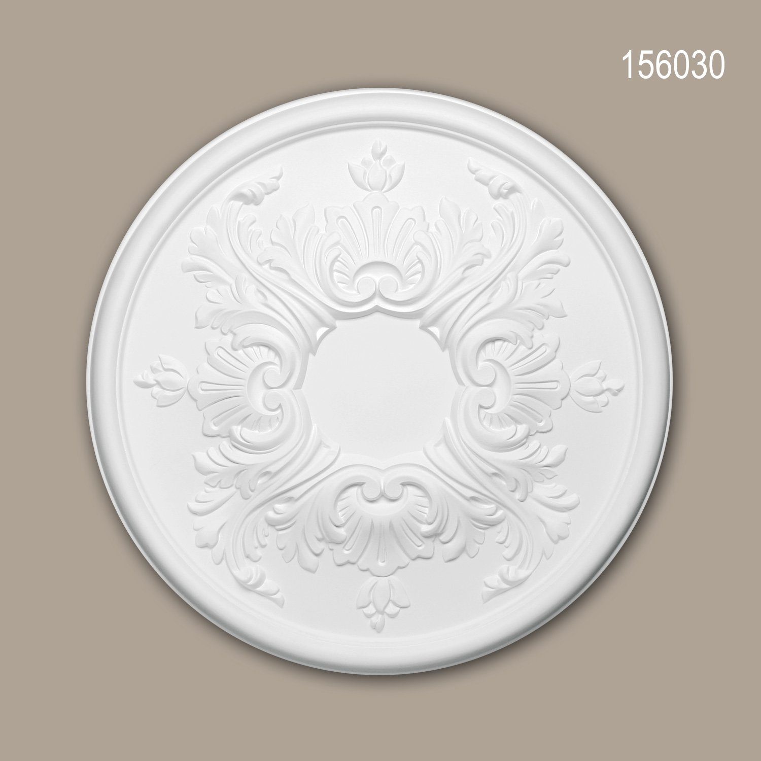 Deckenrosette, Barock 1 Durchmesser St., 156030 Stuckrosette, Stil: Medallion, 39,5 (Rosette, cm), weiß, / Decken-Rosette Rokoko Deckenelement, Profhome Zierelement, vorgrundiert,