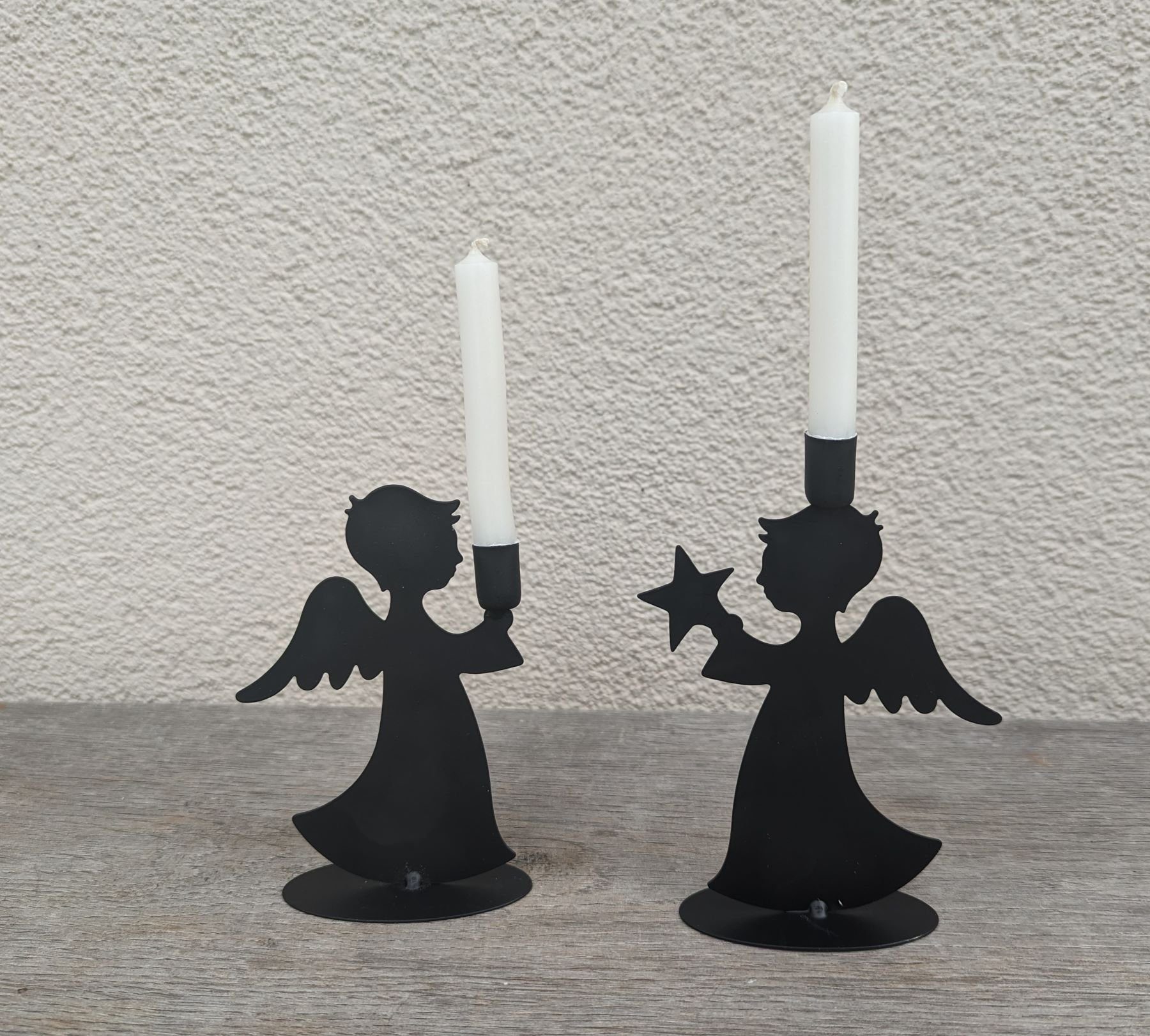 Posiwio Set 2er Weihnachtsfigur Kerzenhalter (4er-Set) Engel