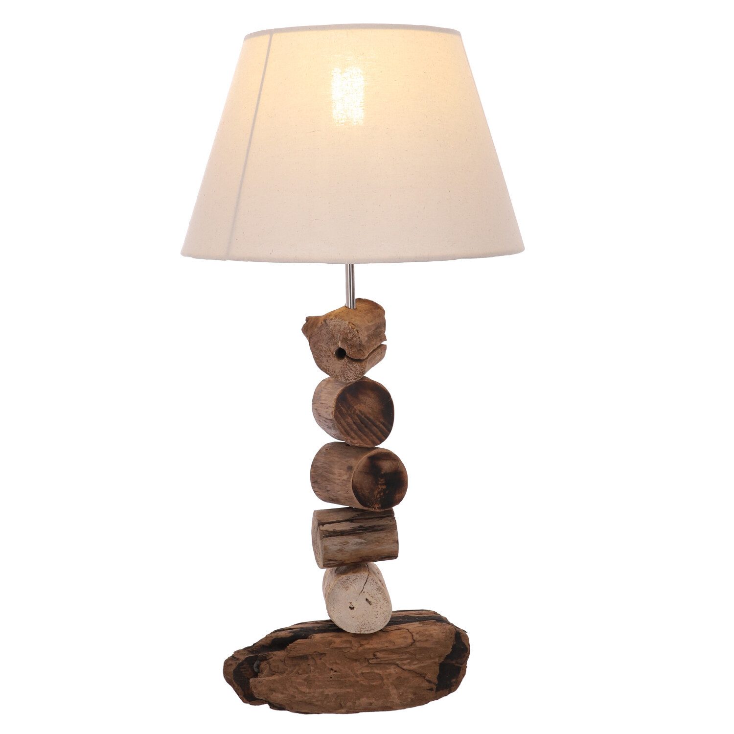 Guru-Shop Tischleuchte Tischleuchte Tischlampe Treibholz, Baumwolle,.., Leuchtmittel nicht inklusive