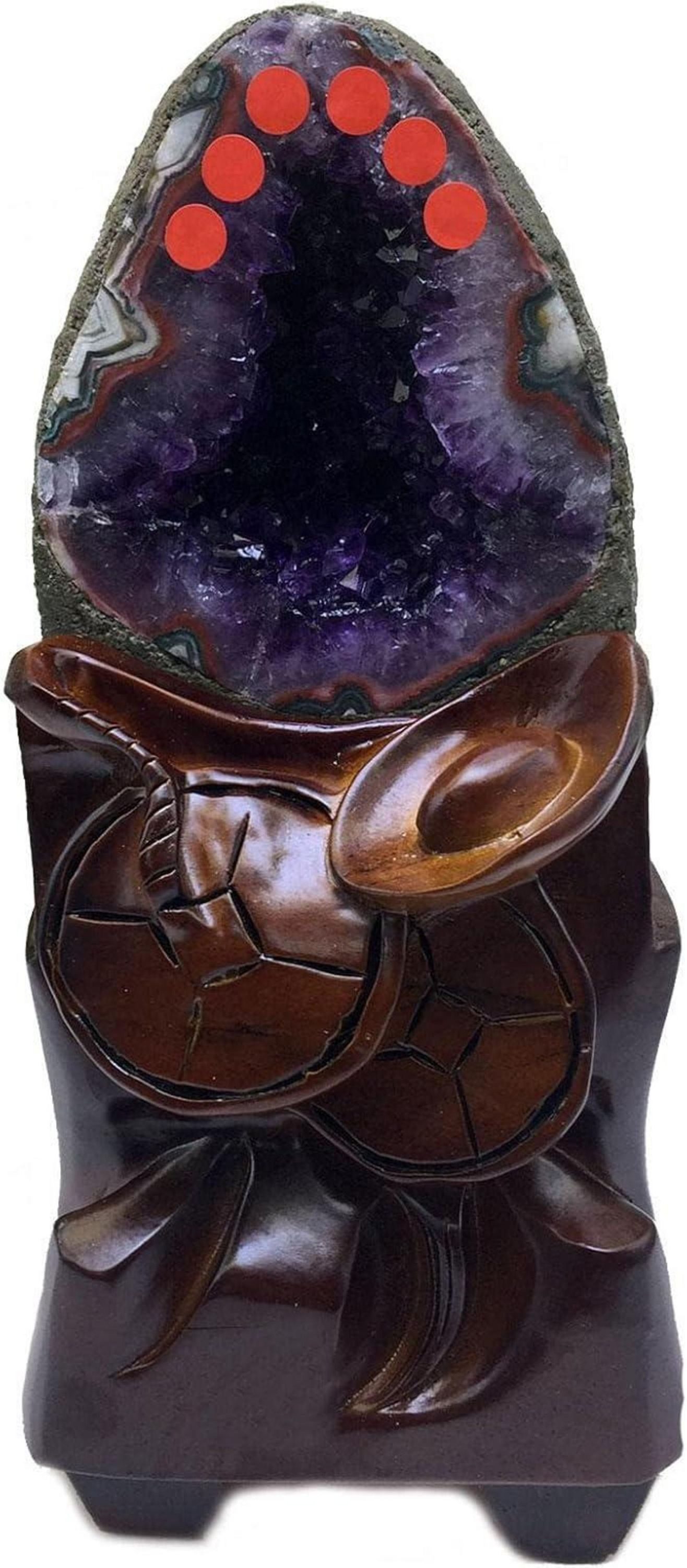 Edelstein Roher Amethyst-Geoden-Kristallcluster für Meditation, Heimdekoration