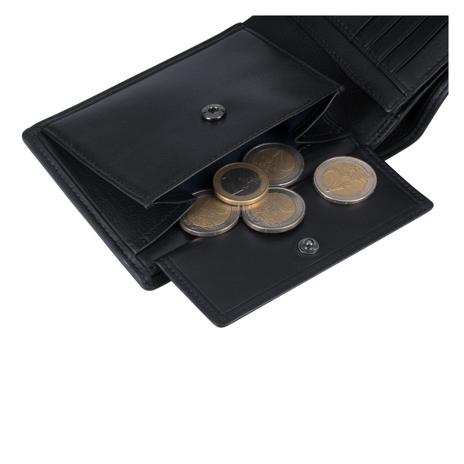 VON HEESEN Geldbörse Schwarz Kartenfächer, mit inkl. Portemonnaie Geldbeutel RFID-Schutz Geschenkbox 13 &