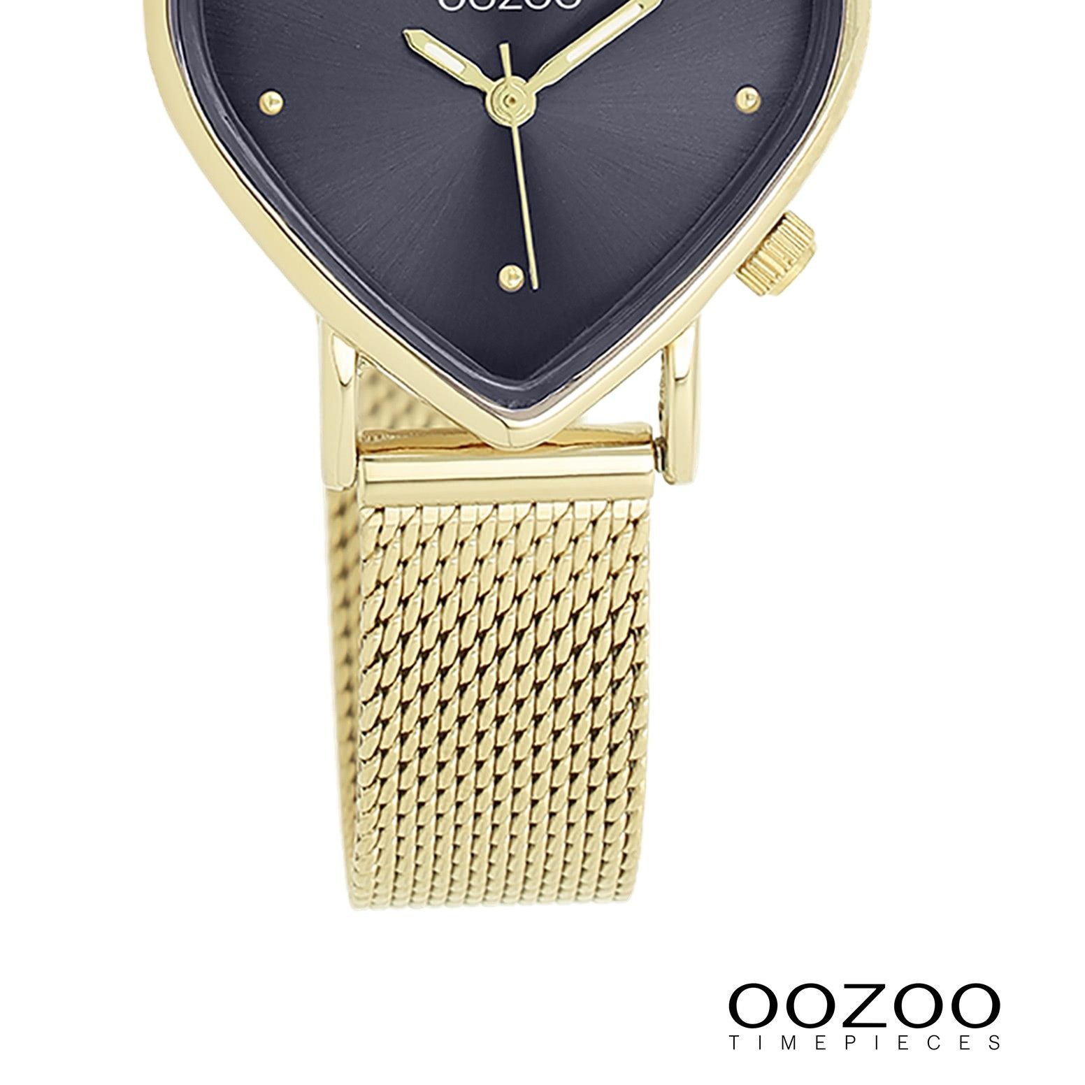 OOZOO Quarzuhr Oozoo Damen Armbanduhr OOZOO Timepieces, (Analoguhr), Damenuhr herzform, extra groß (ca28x29mm) Metallarmband, Fashion-Style