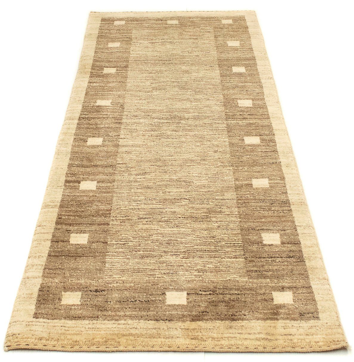 Wollteppich Gabbeh Teppich handgeknüpft naturweiß, morgenland, rechteckig,  Höhe: 18 mm, handgeknüpft, 4 Kg/m² Gesamtgewicht | Kurzflor-Teppiche