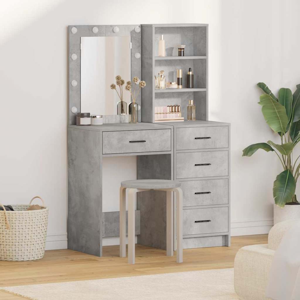 vidaXL Schminktisch Schminktisch 2 stk. Grau 50 x 41 x 135 cm Holzwerkstoff (2-St)