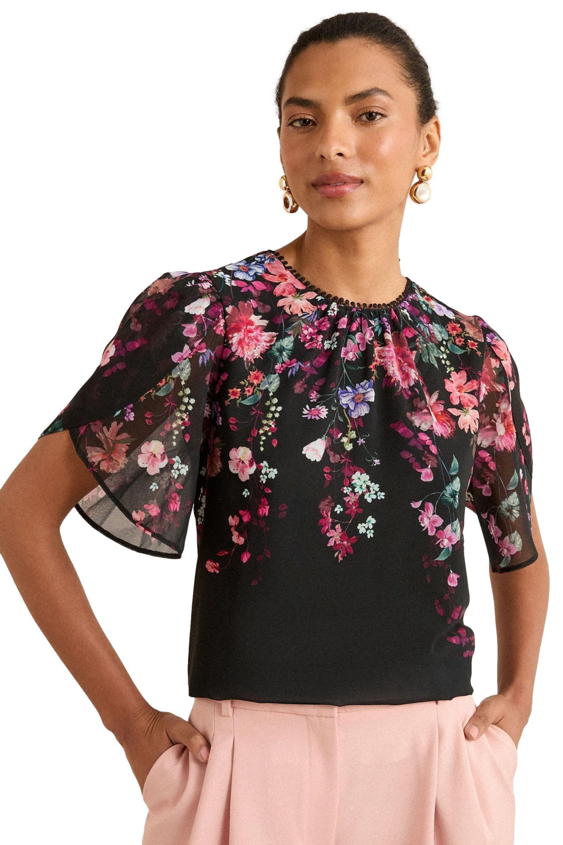 Love & Roses Kurzarmbluse Love & Roses Bestickte kurzärmlige Bluse (1-tlg) günstig online kaufen