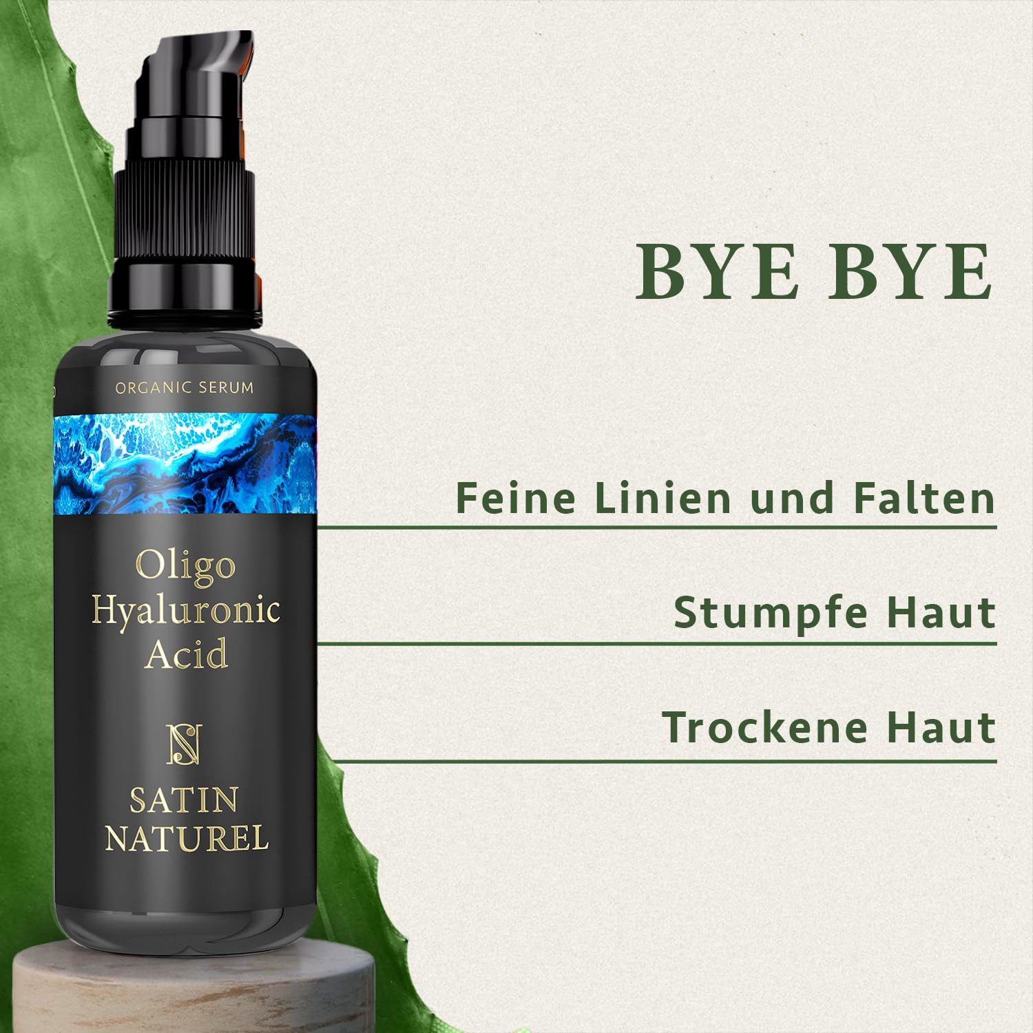 Satin Naturel Gesichtsserum Oligo-Hyaluronsäure Anti Aging & Anti Falten Serum, 50 ml, 1-tlg.
