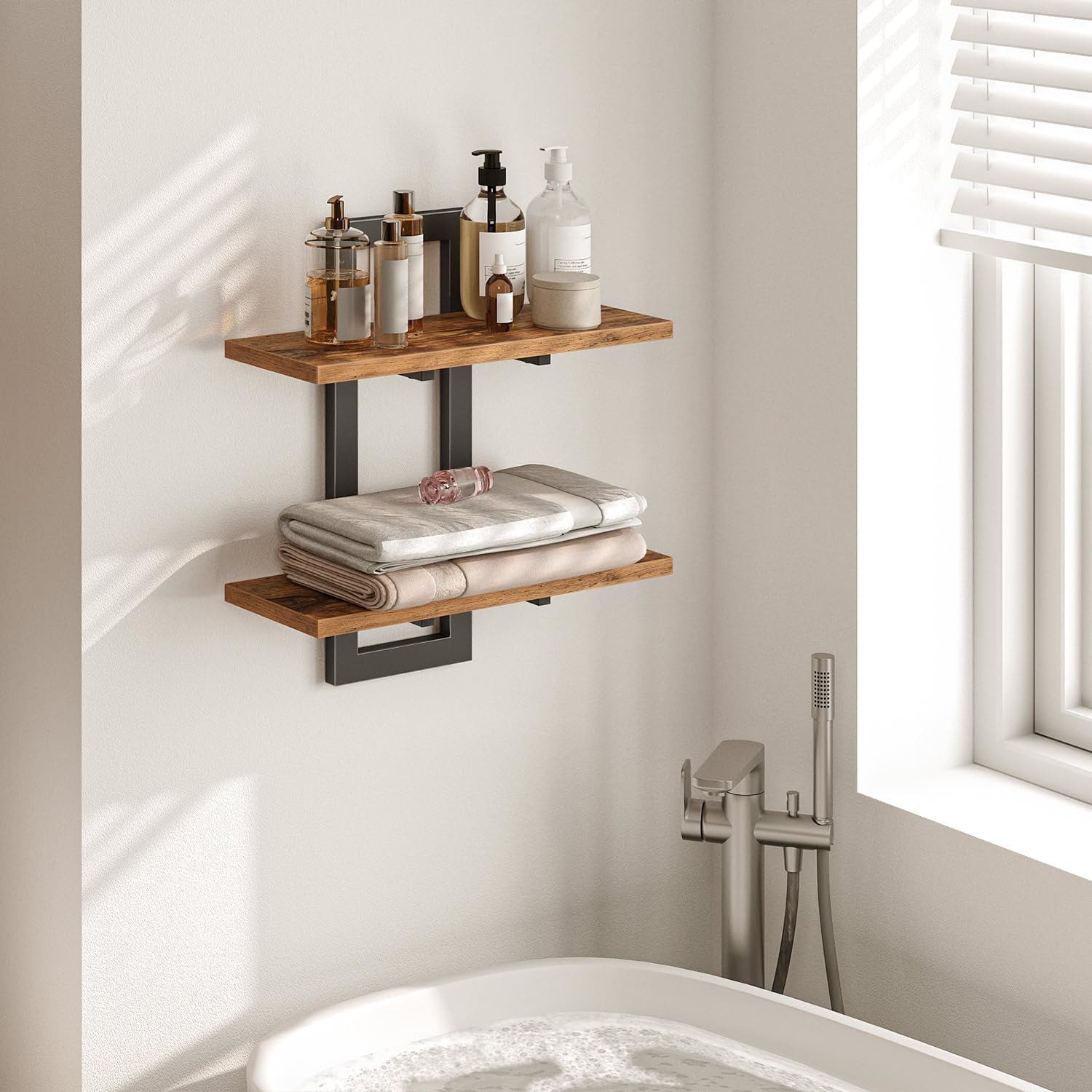 BlingBin Wandregal 2-stufige Schweberegal, Holz Wandboard, Hängende Badezim günstig online kaufen