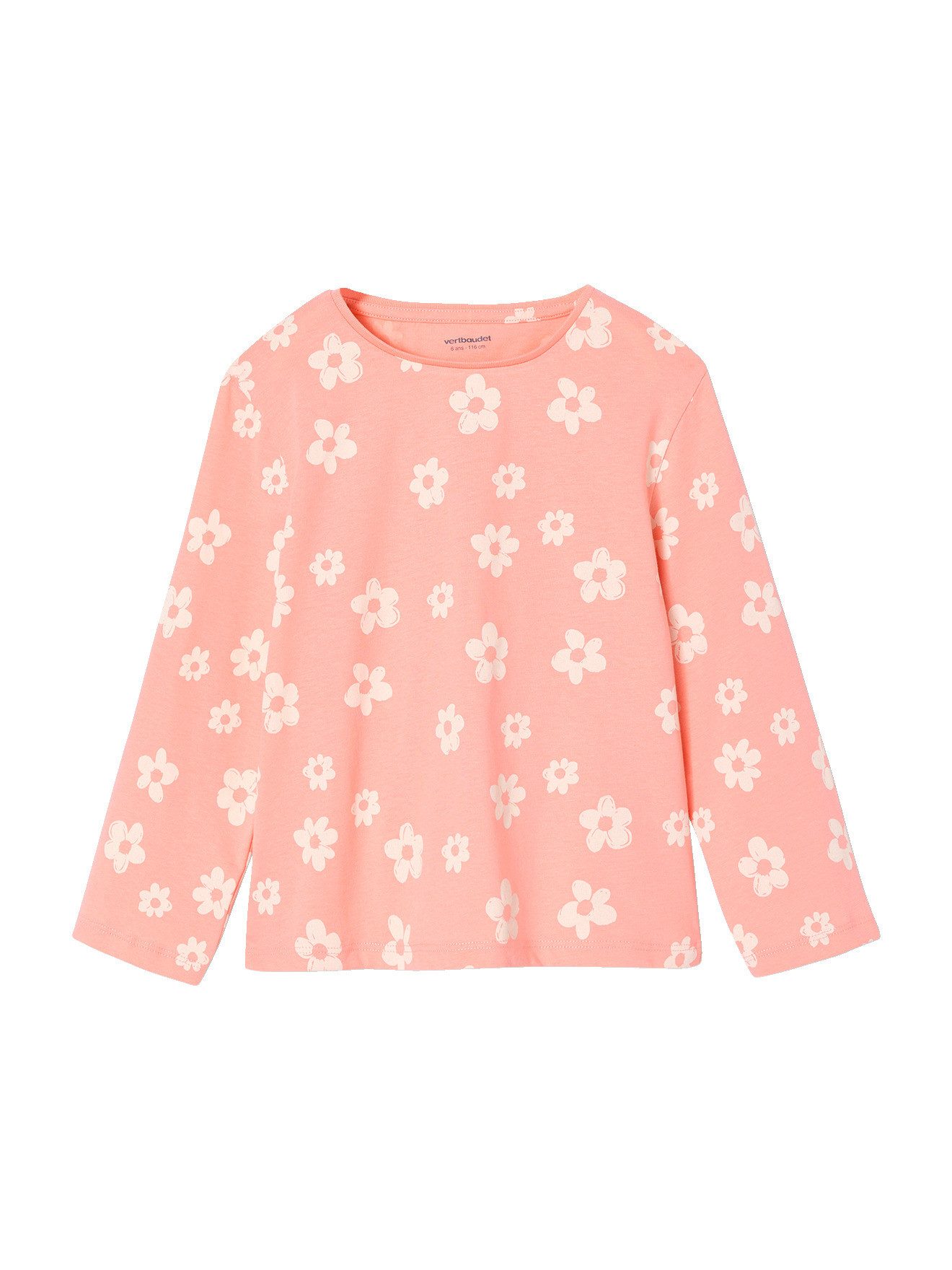 vertbaudet Langarmshirt Mädchen Shirts mit Print BASIC 3er-Pack