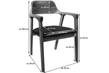 Junado® Armlehnstuhl Angel, Armlehnstuhl im Retro-Stil mit Sitzgefühl der extra Klasse aus massiv