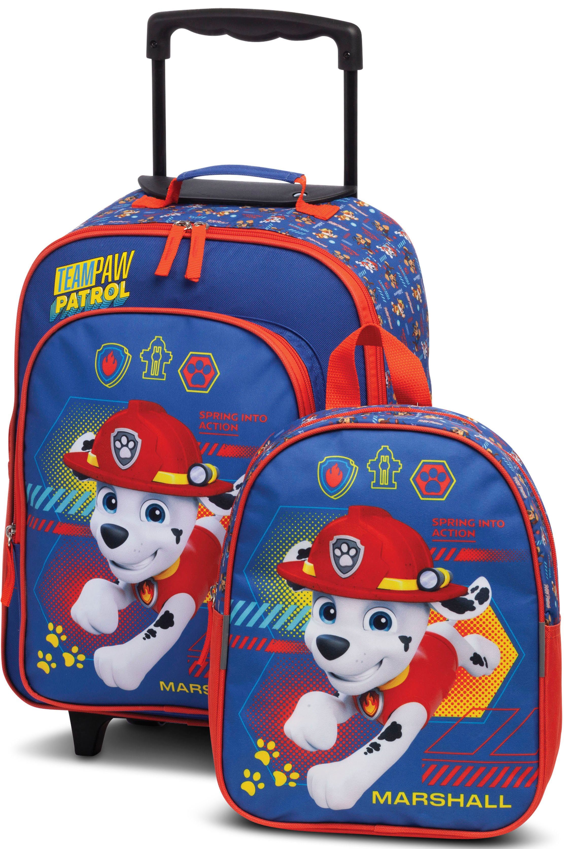 fabrizio® Kinderreise-Set, & Patrol, Kinderkoffer Viacom, Trolley Rollen, blau/rot, Paw Rucksack 2