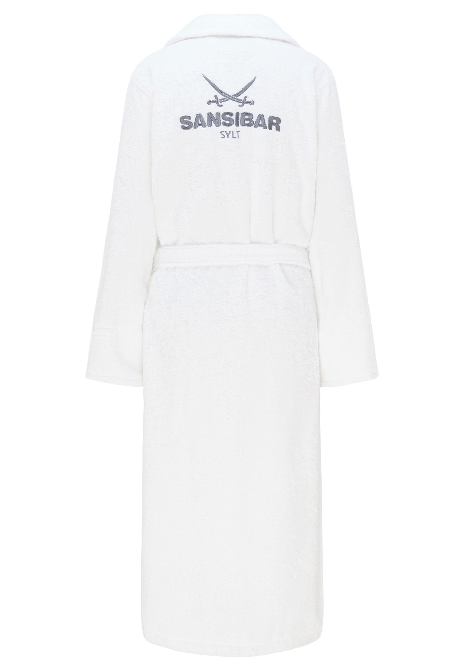 Sansibar Sylt Unisex-Bademantel Sansibar Bademantel mit Schalkragen, mit gesticktem Sansibar Logo, Baumwolle, Schalkragen, Gürtel, mit Bindegürtel, kuschelig, hochwertige Sansibar Logo-Stickerei