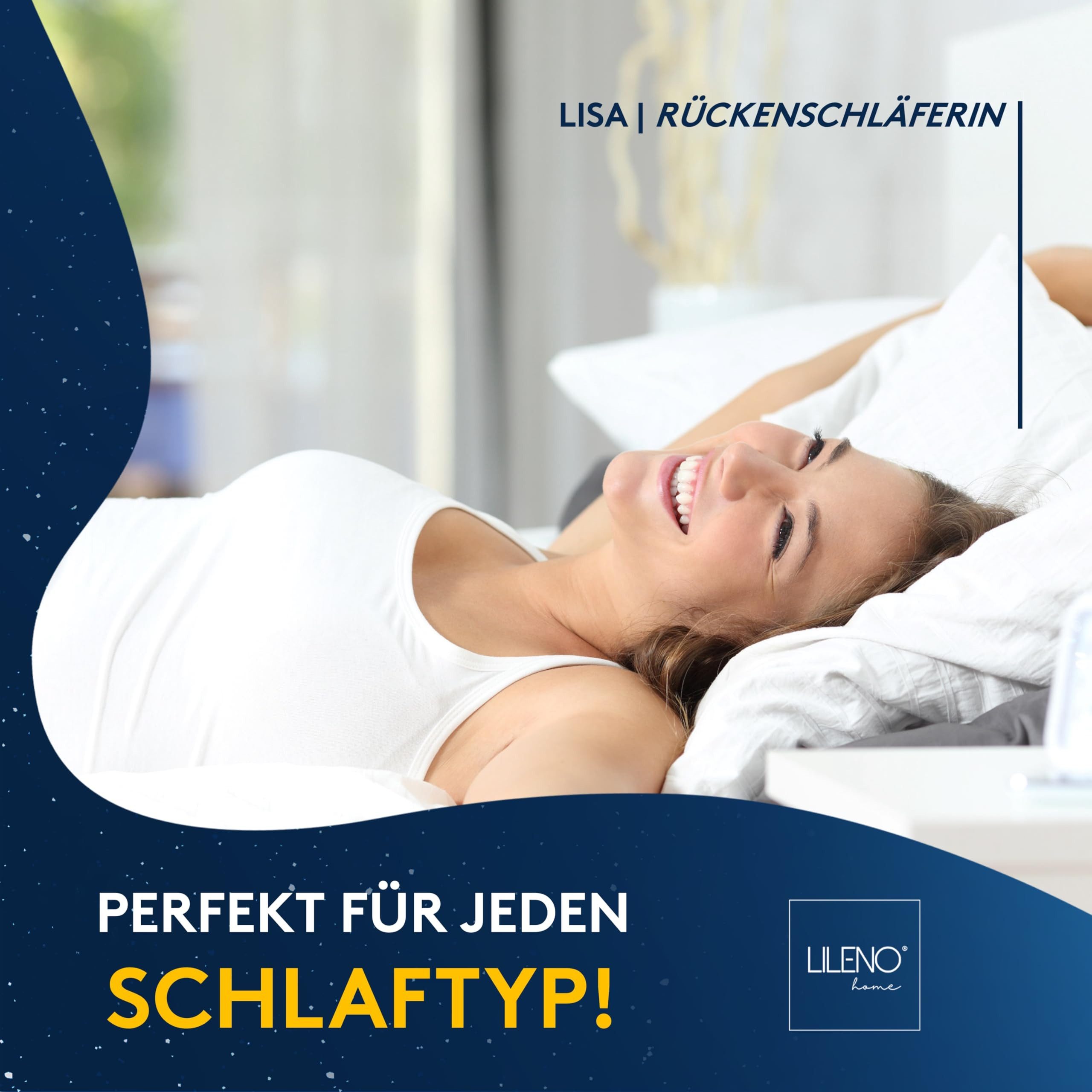 LILENO HOME Microfaserkissen - geeignet für Allergiker, in verschiedenen Größen - Made in Germany, Füllung: 100% Polyester, Rückenschläfer, Seitenschläfer, Bauc – Bild 5 von 5