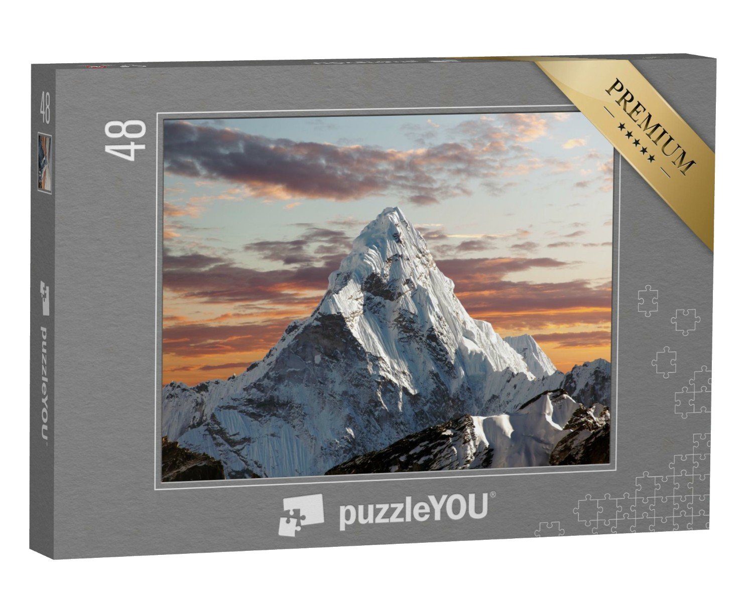 puzzleYOU Puzzle Ama Dablam am Everest am Abend, Himalaya, Nepal, 48 Puzzleteile, puzzleYOU-Kollektionen Seven Summits