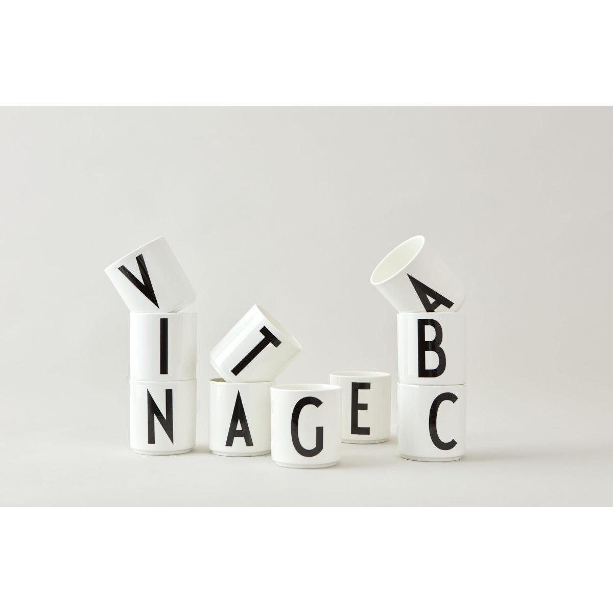 Design E Letters Tasse Weiß Tasse