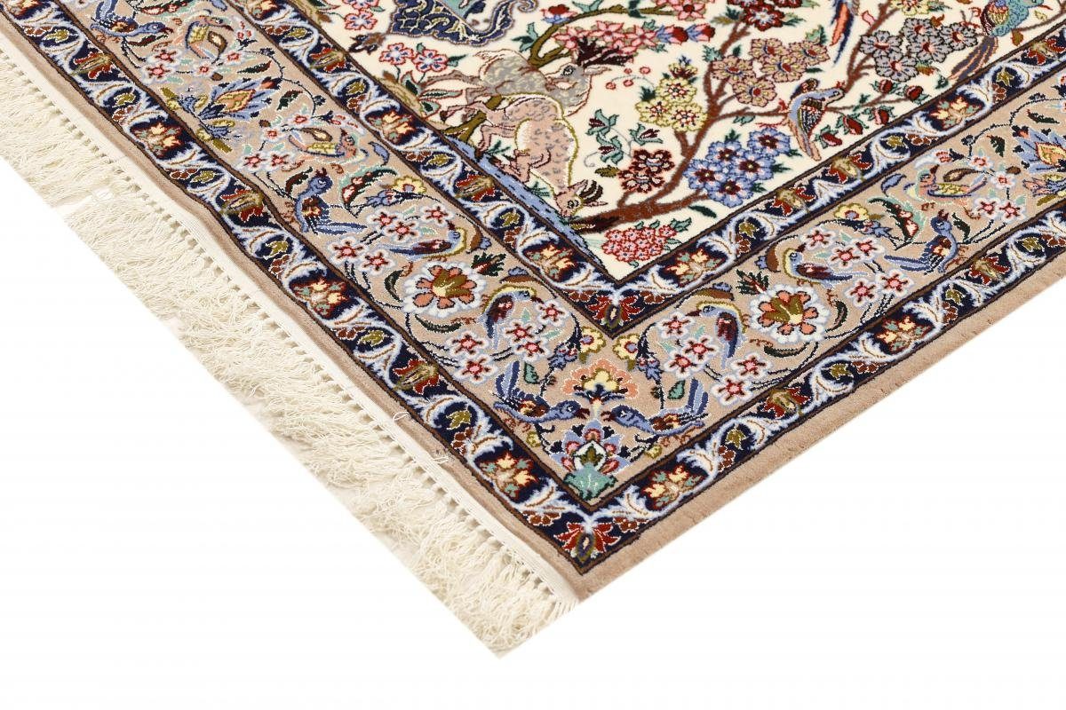 108x163 mm Trading, 6 rechteckig, Isfahan Seidenkette Orientteppich Nain Höhe: Handgeknüpfter Orientteppich,