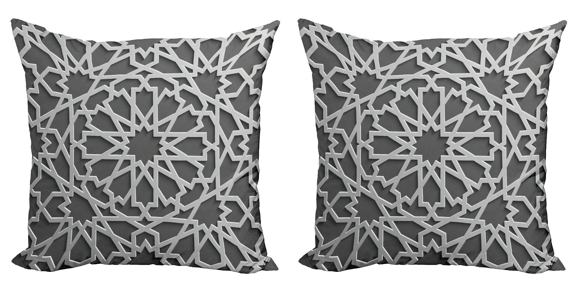 Kunst Marokkanische Abstrakte Kissenbezüge Digitaldruck, (2 Abakuhaus Stück), Modern Accent Stern-Blumen Doppelseitiger