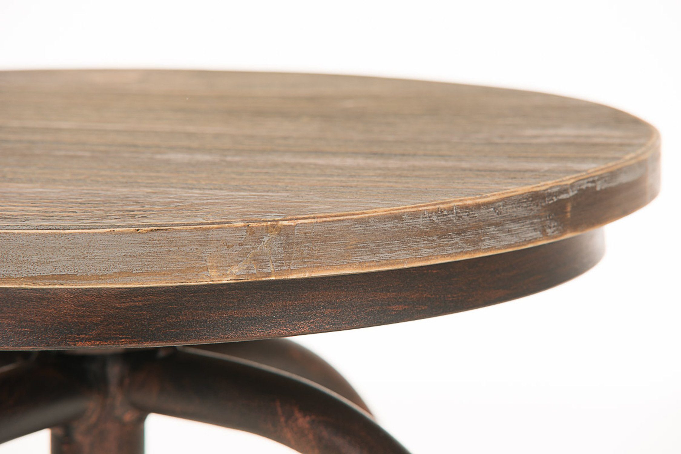 TPFLiving Barhocker - für - Hocker drehbar Tudor Sitzfläche: höhenverstellbar Holz bronzefarbenes - Gestell: Metall Fußstütze Küche), & - antik 360° (mit Theke