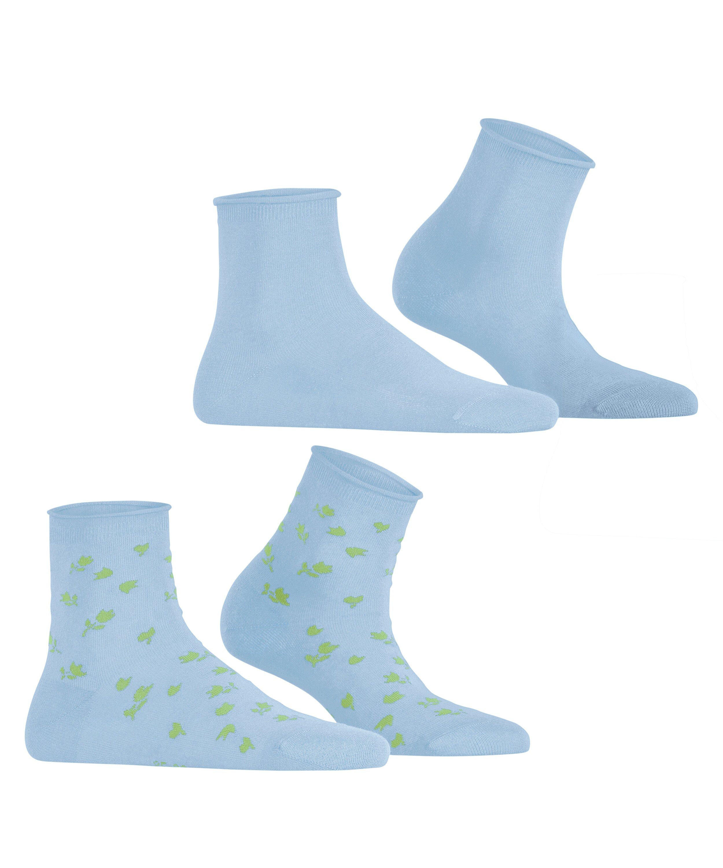 Esprit Kurzsocken Mini Flower 2-Pack Kurzsocken aus Biobaumwolle (2-Paar) aus Biobaumwolle
