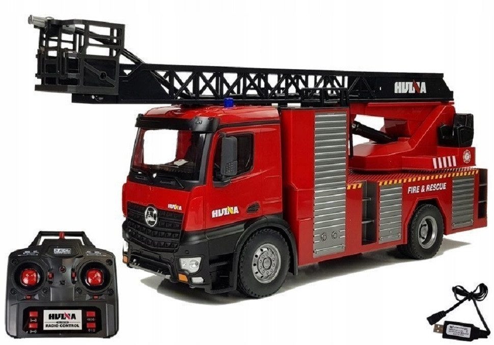 COIL RC-Auto RC-Feuerwehr, RC Ferngesteuertes, Feuerwehrauto (HUINA 1561), 1:14, 2,4 GHz, LED, Sound, Steuerkanäle: 22 Kanäle