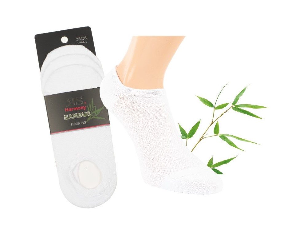 RS Harmony Socken 3 Paar RS. Harmony 43091 BAMBUS Füsslinge weiß 2 Größen